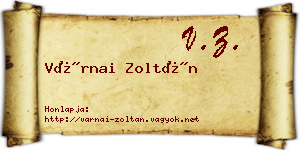 Várnai Zoltán névjegykártya