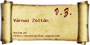 Várnai Zoltán névjegykártya